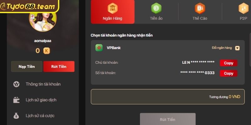 Quy trình rút tiền sau khi nhận khuyến mãi Tydo88